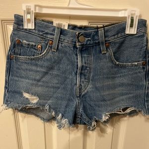 levi’s 501 blue shorts!